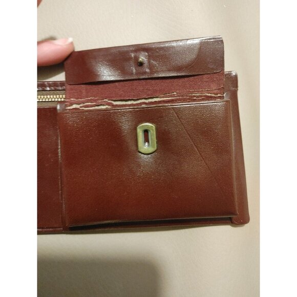 Talon Count Tri-Fold Wallet Brown Cowhide Leather Vintage Made In America - Picture 9 of 16